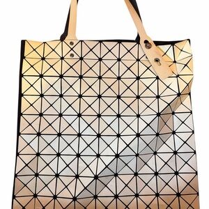 Issey Miyake Silver Geometric Tote